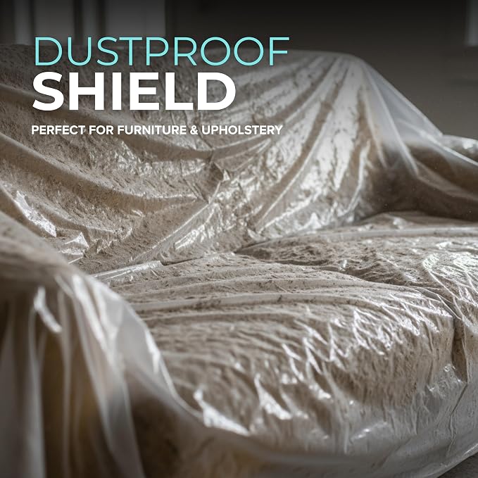 12 x 9 Ft Drop Cloths – Plastic Sheeting & Painters Plastic Tarps - Image 5