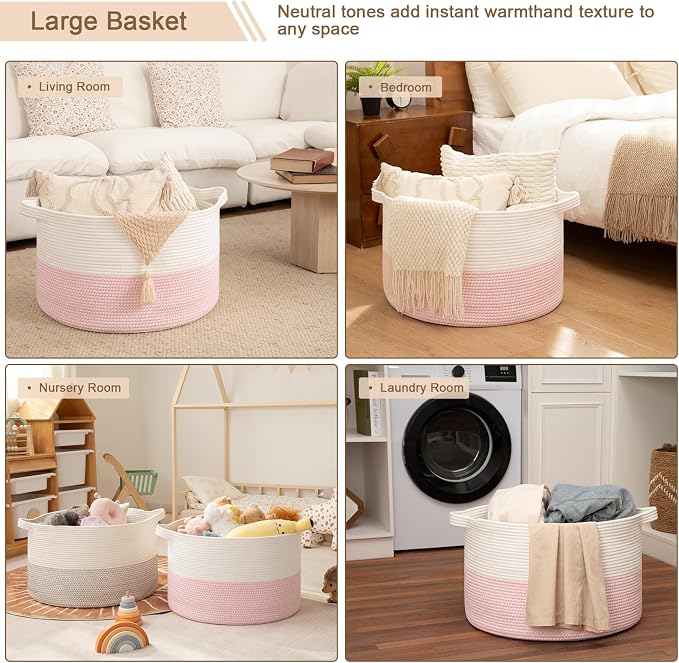 OIAHOMY 115L Extra Large Blanket Basket - Image 5