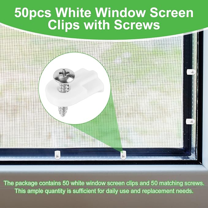 50pcs L5766 & PL7906 Window Screen Clips, Flush Mount Storm Window Clips - Image 3
