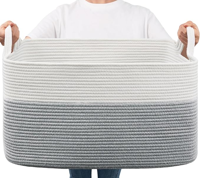 Goodpick Large Woven Rope Blanket Basket, Blankets & Clothes, Nursery & Bedroom by Goodpick