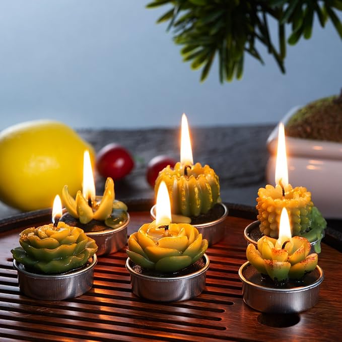 Handmade Cactus Tealight Candles | Succulent Cactus Tea Light Candles - Image 6