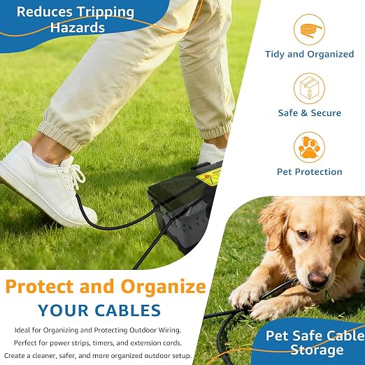 Medium Outdoor Waterproof Electrical Box, Extension Cord Box - Image 8