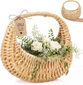 1 Pack Flower Girl Basket with Handle, 8.5 x 8.3 x 5.1 Inch by Taiyin