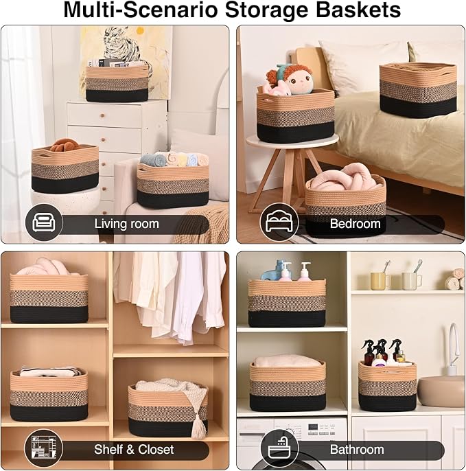 ICERZCZ Storage Baskets for Organizing Shelves, Decorative Baskets for Storage - Image 5
