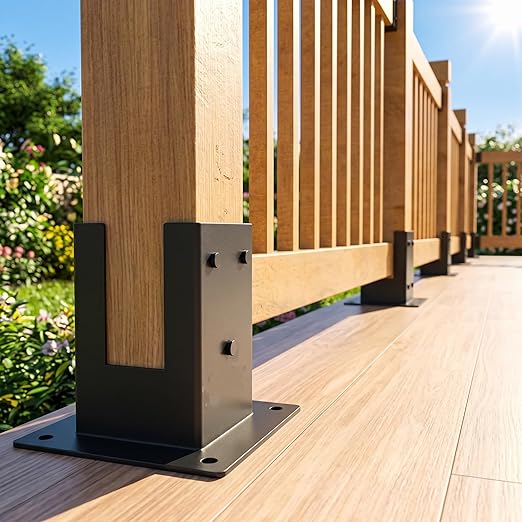 4×4 Post Base 8Pcs, Inner Size 3.58"x3.58" Post Brackets, Heavy Duty - Image 5
