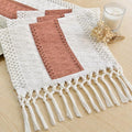 Boho Table Runner for Home Decor 12x48 Coral Farmhouse Decorations | 48 Inches by FEXIA