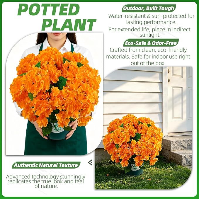 Artificial Topiary for Outdoors -20” Potted Plant Fake Hydrangea Bush-UV - Image 4