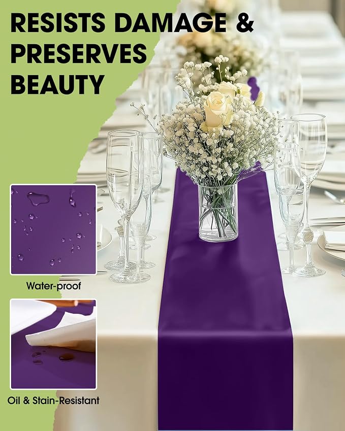 Pureegg Purple Plastic Table Runners - Image 3