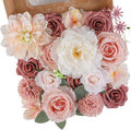 Artificial Flowers Combo Pink Flowers Mix Silk Flowers Dahlia Roses by FloweroyalCrafts