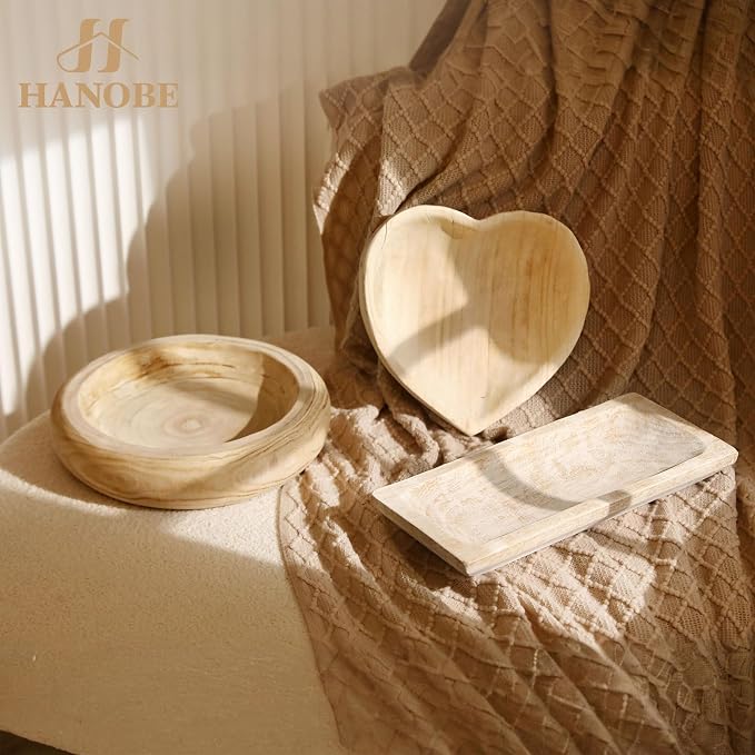 Hanobe Solid Wooden Decorative Bowl - Image 9