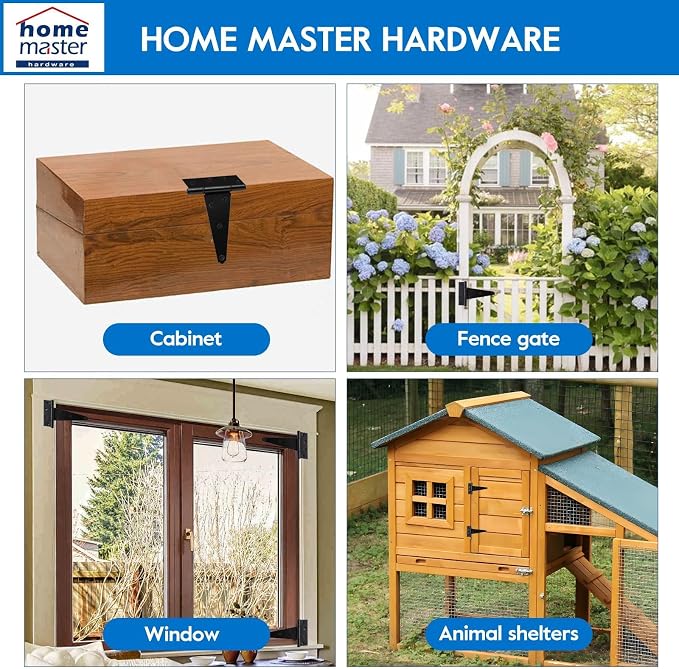 HOME MASTER HARDWARE 8" Heavy Duty Gate Hinges, 2 Pack T Strap Hinges | Steel - Image 6