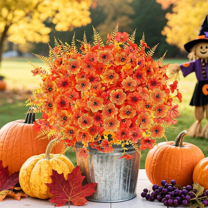16PCS Artifcial Fall Flowers, Silk Flowers - Image 5