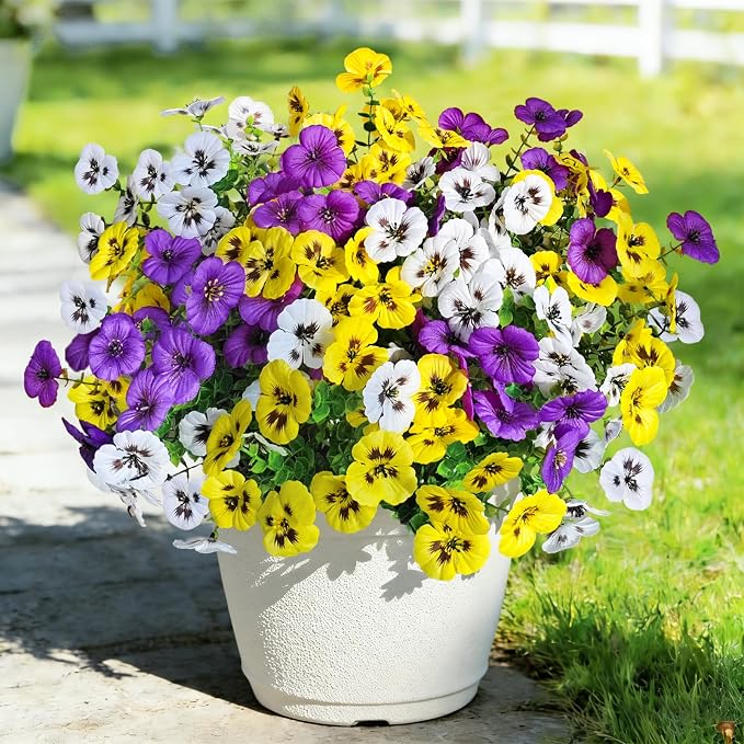 20 Pcs Artificial Fake Pansy Flowers - Image 2