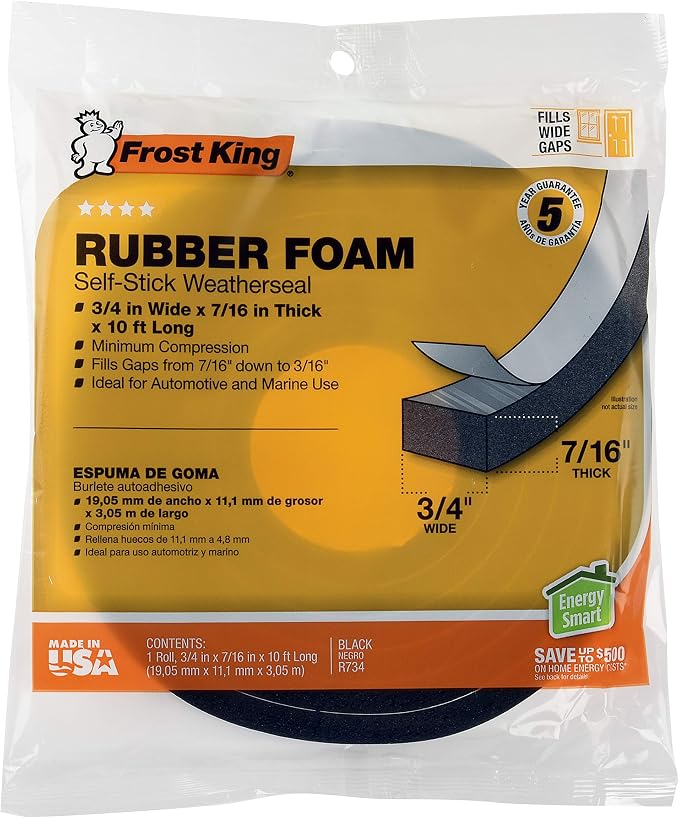 Frost King R734WH Sponge Rubber Foam Tape 7/16-Inch - Image 4