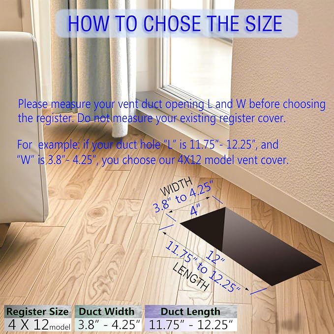 4x12 Floor Register, Floor Vent Cover, Air Vents, All Steel Heavy Duty Floor - Image 7