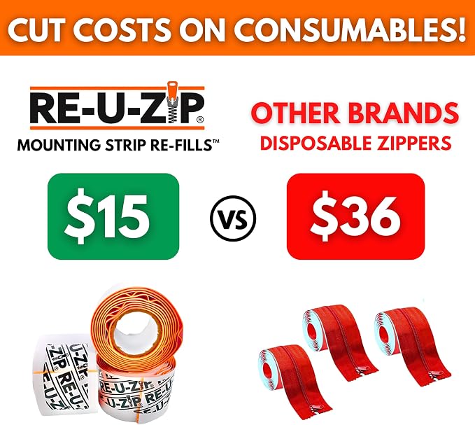 RE-U-ZIP Mounting Strip Refills | 3 Pack | - Image 3