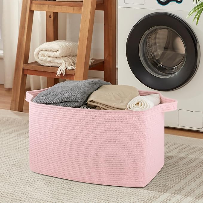 OIASKET 95L Extra Large Blanket Basket, Rectangle Nursery Blanket Storage - Image 6