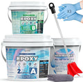 3 Gallon Gray Epoxy Floor Kit, 100% Solids, Self-Leveling | Creates a thick by Oycevila