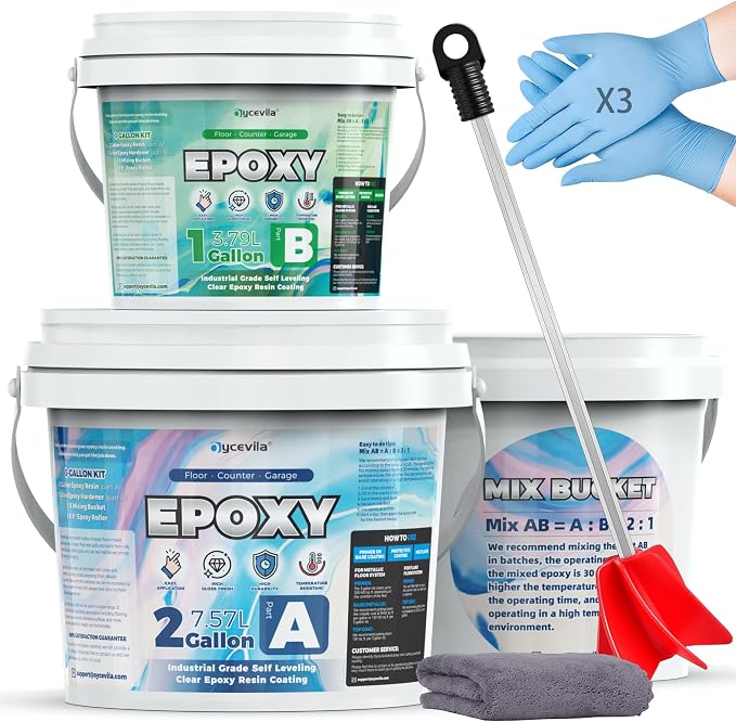 Epoxy Floor Coating – 2:1 Professional Formula 100% Solids, 3 Gallon by Oycevila