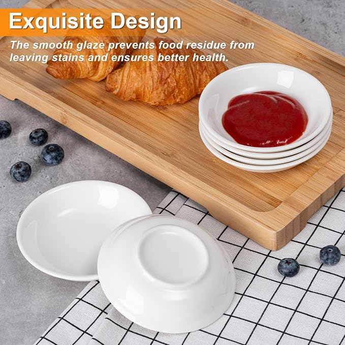 Eisinly 6 Pack Dipping Bowls, 3 OZ Small Ceramic Soy Sauce Dish, Dishwasher Safe - Image 5