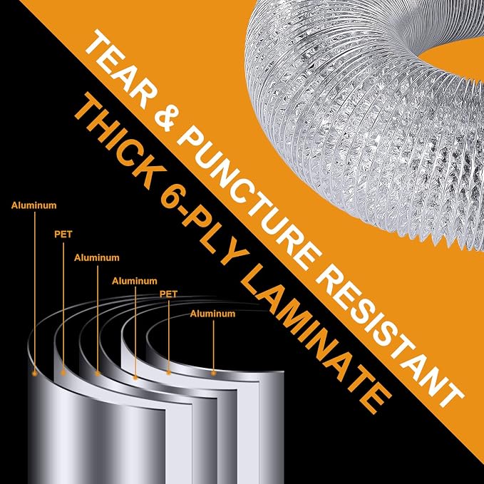 Heavy Duty 4"Flexible Dryer Vent Exhaust Duct Hose 3 Feet - Image 2