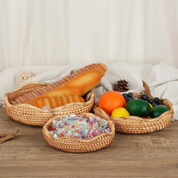 Hipiwe 10" Round Wicker Basket Key Bowl - Image 5