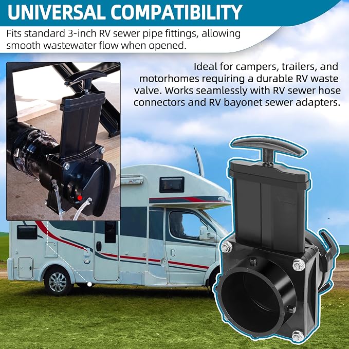 TonGass 3-Inch RV Waste Valve Body - Image 3