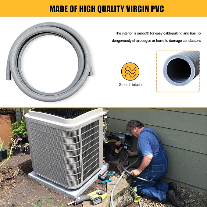 1/2 inch 6 Foot Liquid-Tight Conduit Kit, Flexible Non Metallic Electrical - Image 5