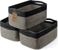 3 Pack Small Storage Baskets for Organizing, 11.8×7.8×5.1", Cotton Rope Basket by MaxuniTechLife