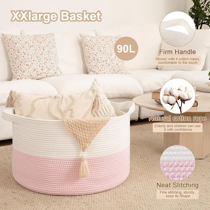 OIAHOMY 90L XXXLarge Blanket Basket - Image 4