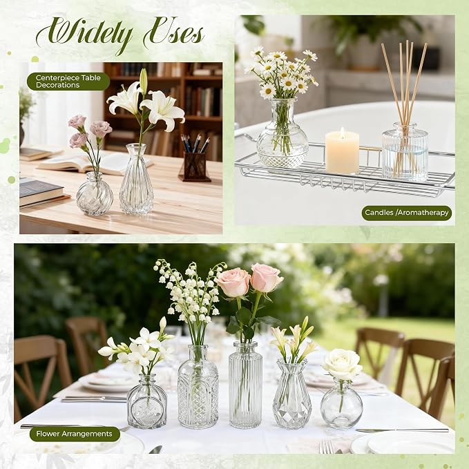 Der Rose 20pcs Glass Bud Vases, eye-catching light reflection, thick sturdy - Image 7
