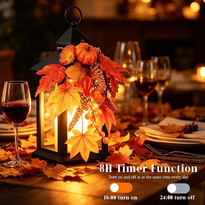Fall Lanterns Decorative Indoor & Outdoor, Thanksgiving Decorations - Image 4