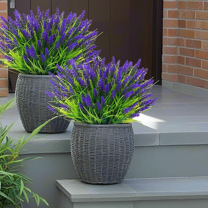 Rowfad 22 Pcs Artificial Outdoor Flowers UV Resistant Lavender Fake Greenery - Image 5
