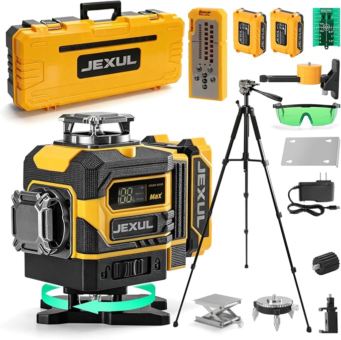 Auto-Tracking 4D 16 Line Laser Level Motorized 360° | Remote Receiver by Unknown