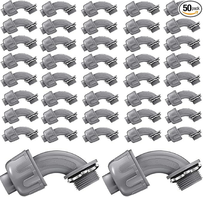 Liquid Tight Connector 3/4 Inch 90 Degree Non Metallic Flex Electrical Conduit by Maitys