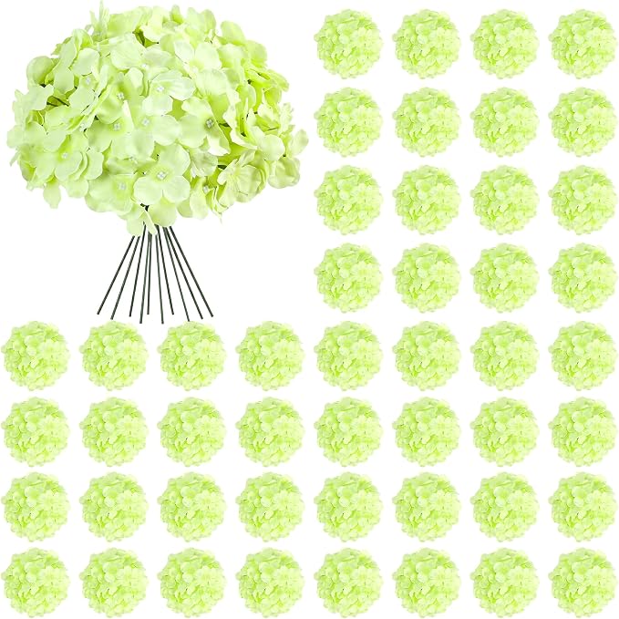 Auihiay 64Pcs Green Hydrangea Flowers, Silk Hydrangeas | by Auihiay