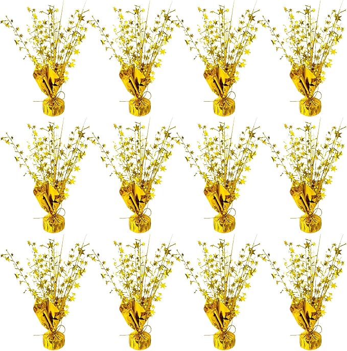 12 Pcs Metallic Foil Spray Centerpiece Party Star Table Decoration Brust by YinNorth