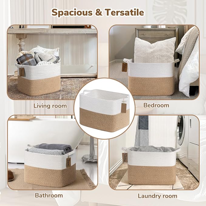 Goodpick 50L Large Woven Rope Storage Basket - Image 6