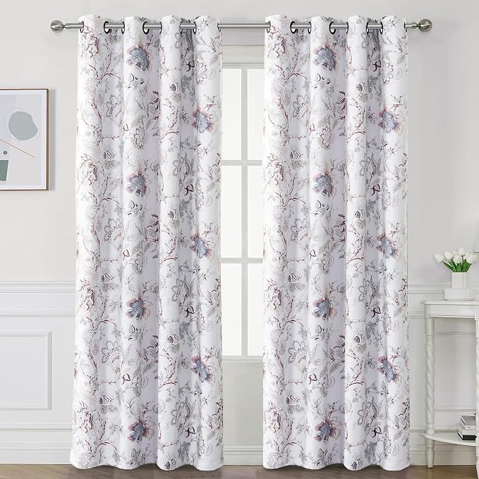 H.VERSAILTEX Blackout Curtains 108 Inch Length 2 Panels Set Floral Print - Image 2
