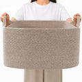 96L Woven Laundry Basket with Handles, Extra Blanket Basket, Living Room by HZFTJOY