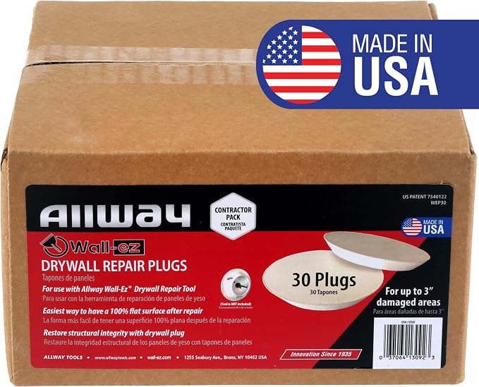 ALLWAY WEP30 Wall-EZ Drywall Repair Plugs, 30 Pack | Works - Image 2