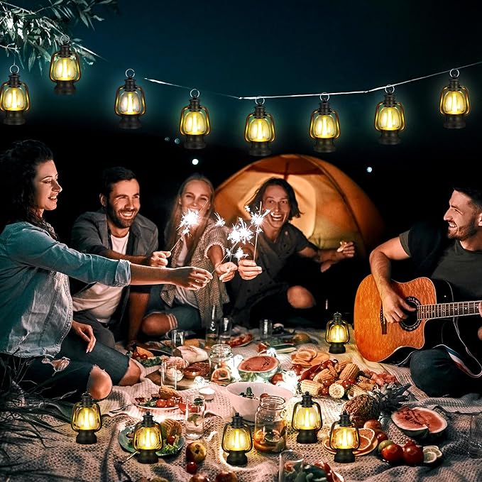 Ferraycle 12 Pcs Mini Lanterns 6 Inch Black Lamp Table Decor | Western Cowboy - Image 4