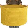 Extra Large 115L Yellow Basket, 23.6" x15.7 Cotton Rope Yellow Decor by MEGASKET