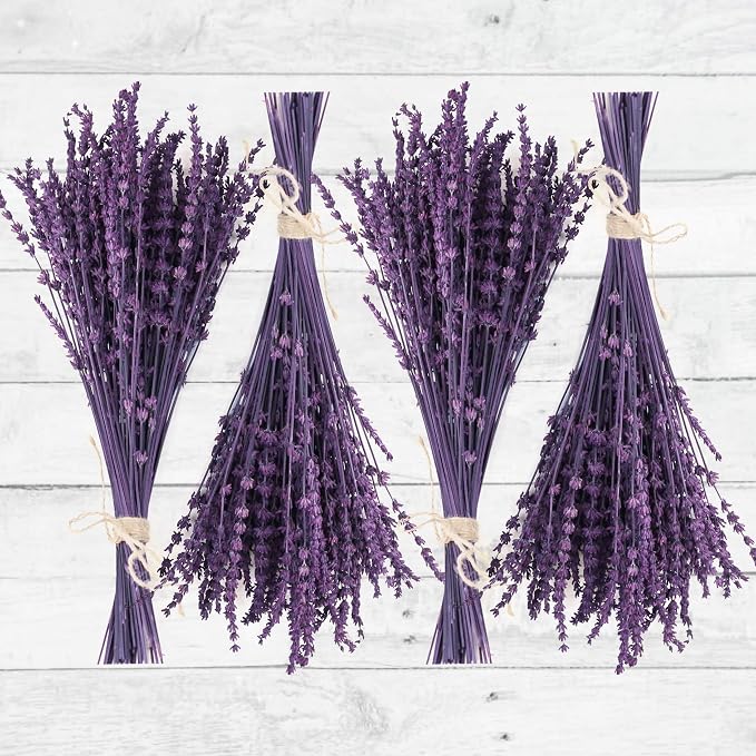 Glicrili Dried Lavender Flowers Real Stems Purple Bouquet by Glicrili