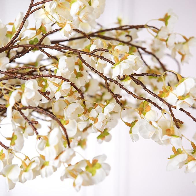 Ammyoo 4 Pcs Artificial Cherry Blossom Flower Branches, Bulk Silk Faux Flowers - Image 3