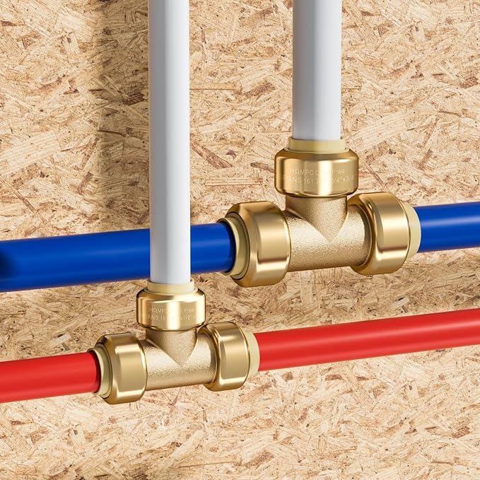 1" Pex fitting Push Fit Plumbing Tee, Push-to-Connect Plumbing Fittings - Image 2
