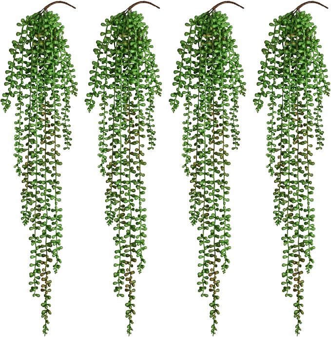 4Pcs Artificial Hanging Plants for Outdoors, Fake Vines Greenery | UV Resistant by Waipfaru