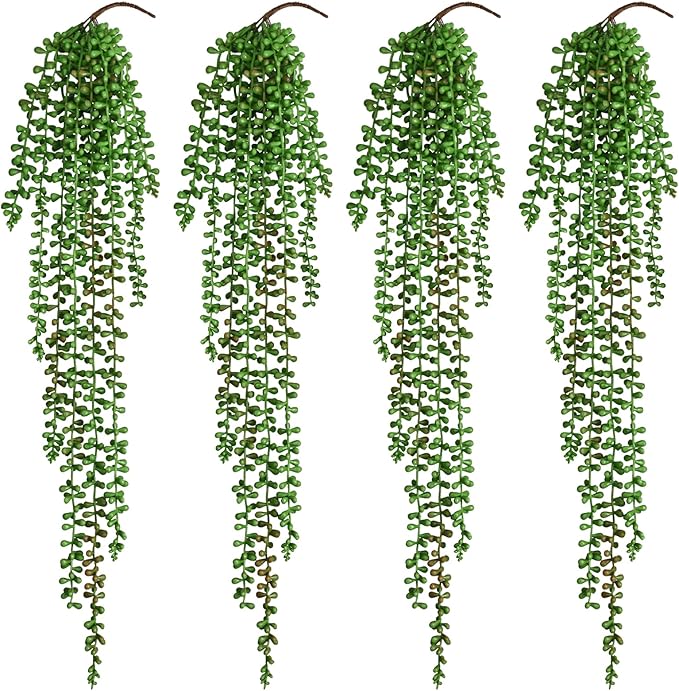 4Pcs Artificial Hanging Plants for Outdoors, Fake Vines Greenery | UV Resistant by Waipfaru