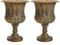 Worth Garden 24.5" H. Metal Urn Planters 2-Pack by WORTH