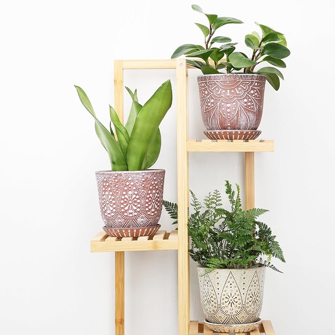 Gepege Ceramic Plant Pots, 6 Inch Indoor Planters - Image 7